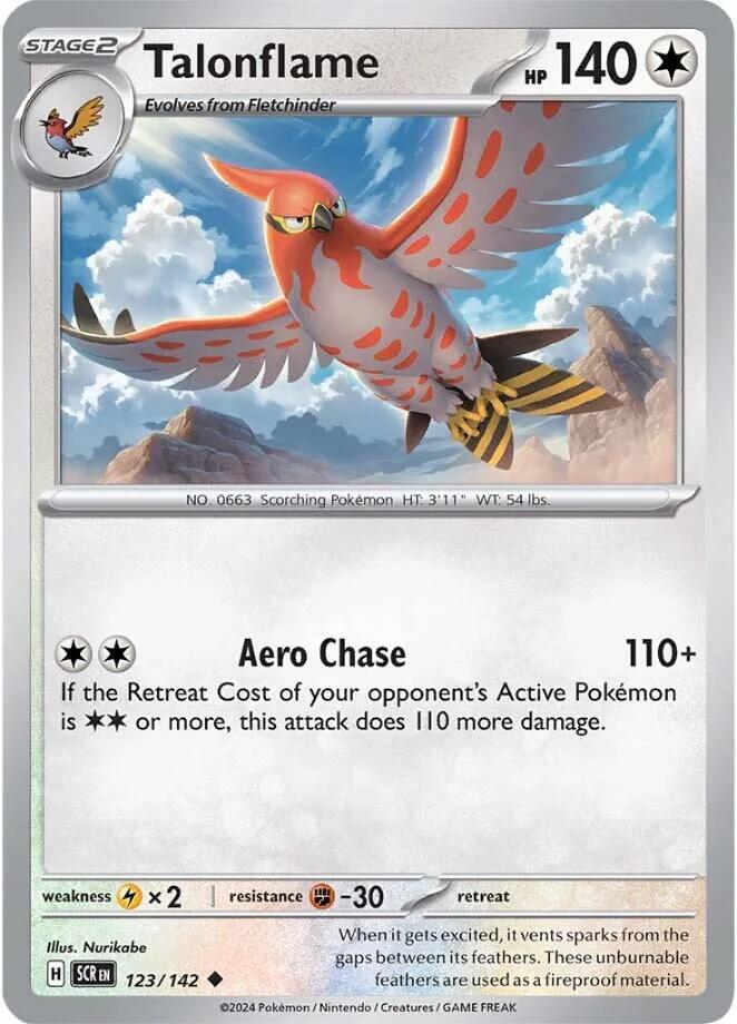 Talonflame 123/142 card from SV07: Stellar Crown