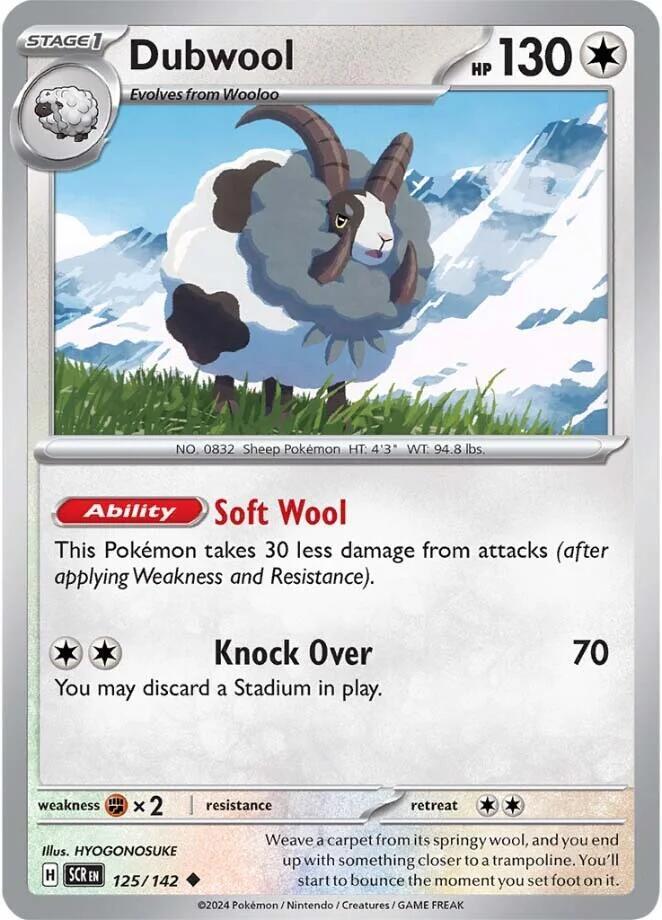 Dubwool 125/142 card from SV07: Stellar Crown