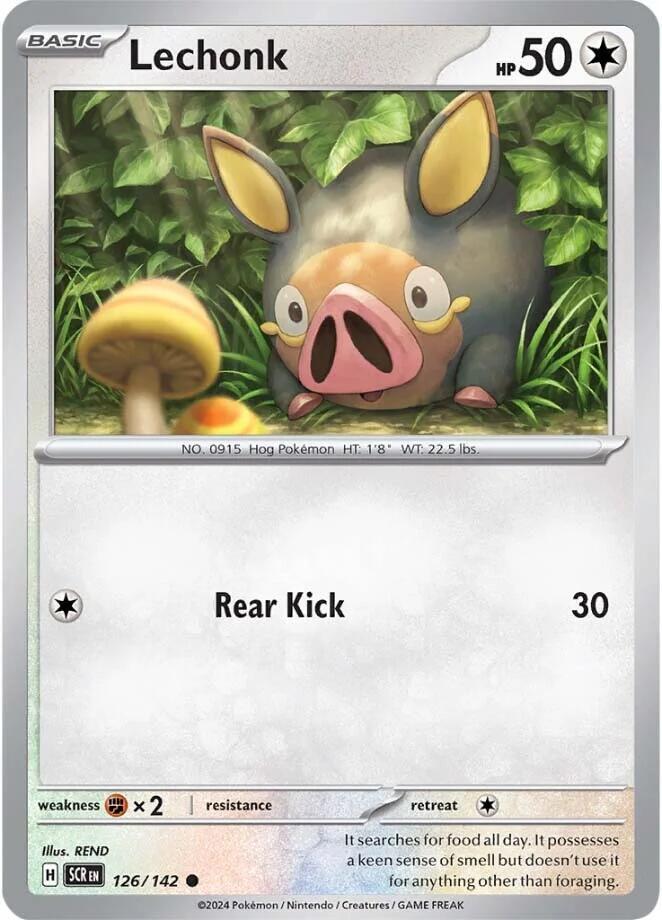 Lechonk 126/142 card from SV07: Stellar Crown