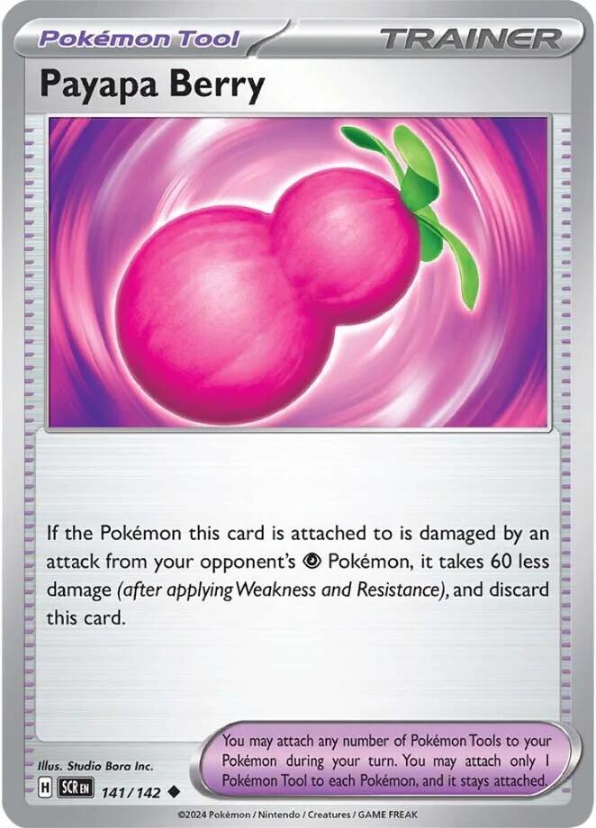 Payapa Berry 141/142 card from SV07: Stellar Crown