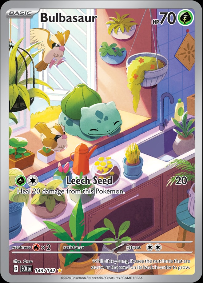 Bulbasaur 143/142 card from SV07: Stellar Crown
