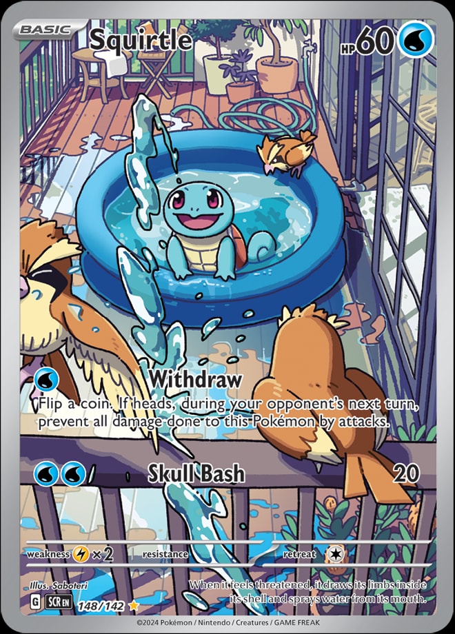 Squirtle 148/142 card from SV07: Stellar Crown
