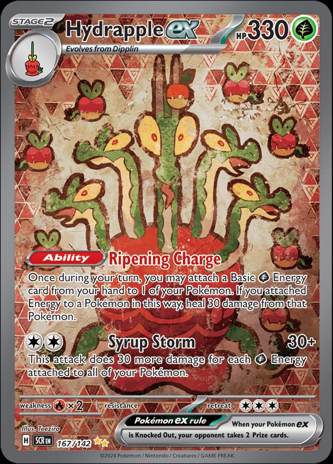 Hydrapple ex 167/142 card from SV07: Stellar Crown