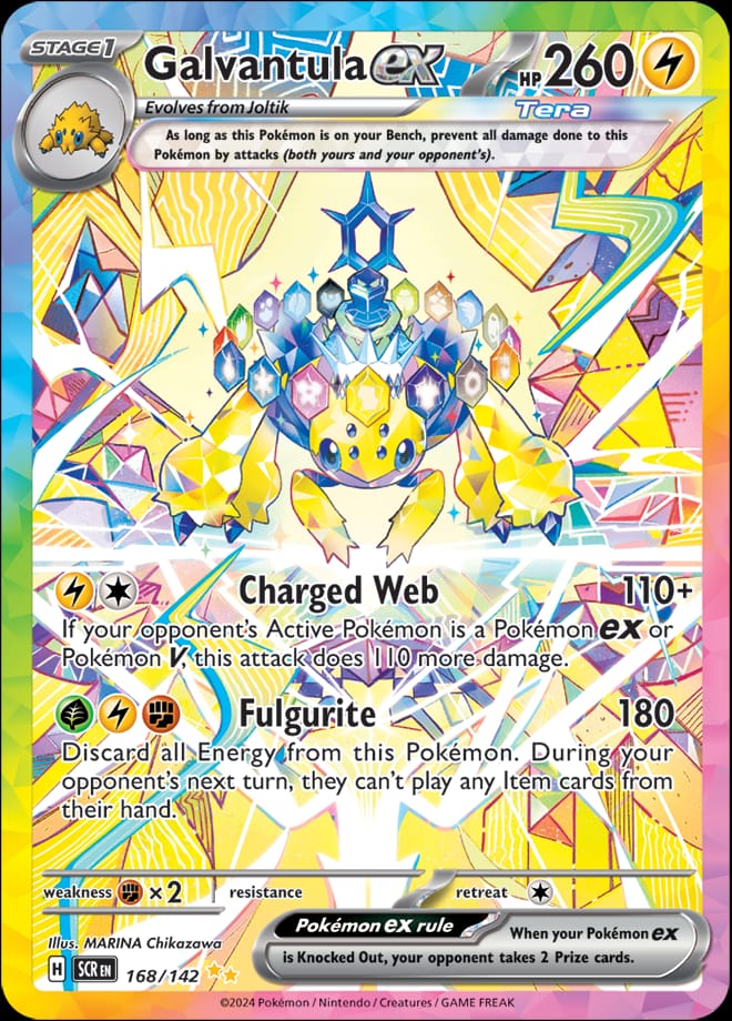 Galvantula ex 168/142 card from SV07: Stellar Crown