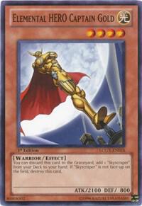 Elemental HERO Captain Gold LCGX-EN026 card from Legendary Collection 2