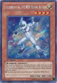 Elemental HERO Neos Alius LCGX-EN028 card from Legendary Collection 2