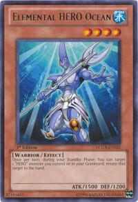 Elemental HERO Ocean LCGX-EN025 card from Legendary Collection 2