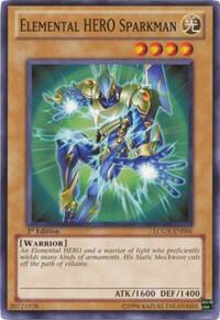 Elemental HERO Sparkman LCGX-EN006 card from Legendary Collection 2