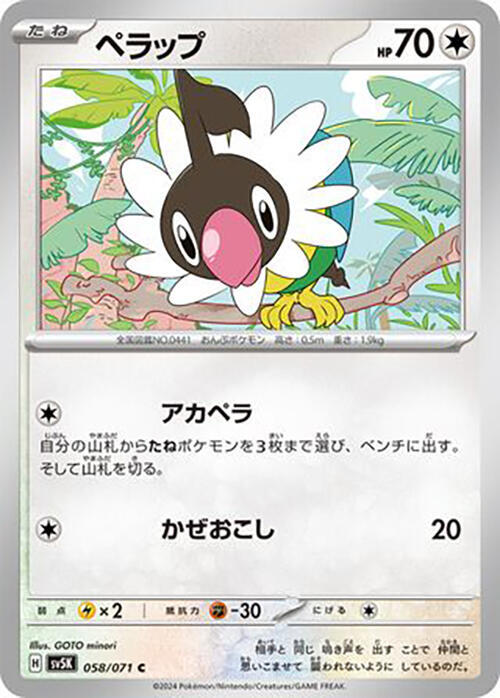 Chatot 058/071 card from SV5K: Wild Force