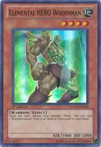 Elemental HERO Woodsman LCGX-EN034 card from Legendary Collection 2