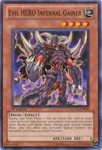 Evil HERO Infernal Gainer LCGX-EN030 card from Legendary Collection 2