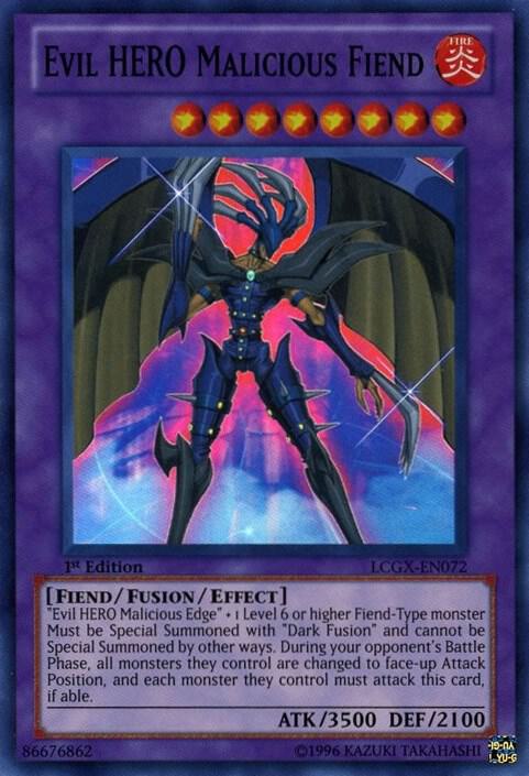 Evil HERO Malicious Fiend LCGX-EN072 card from Legendary Collection 2