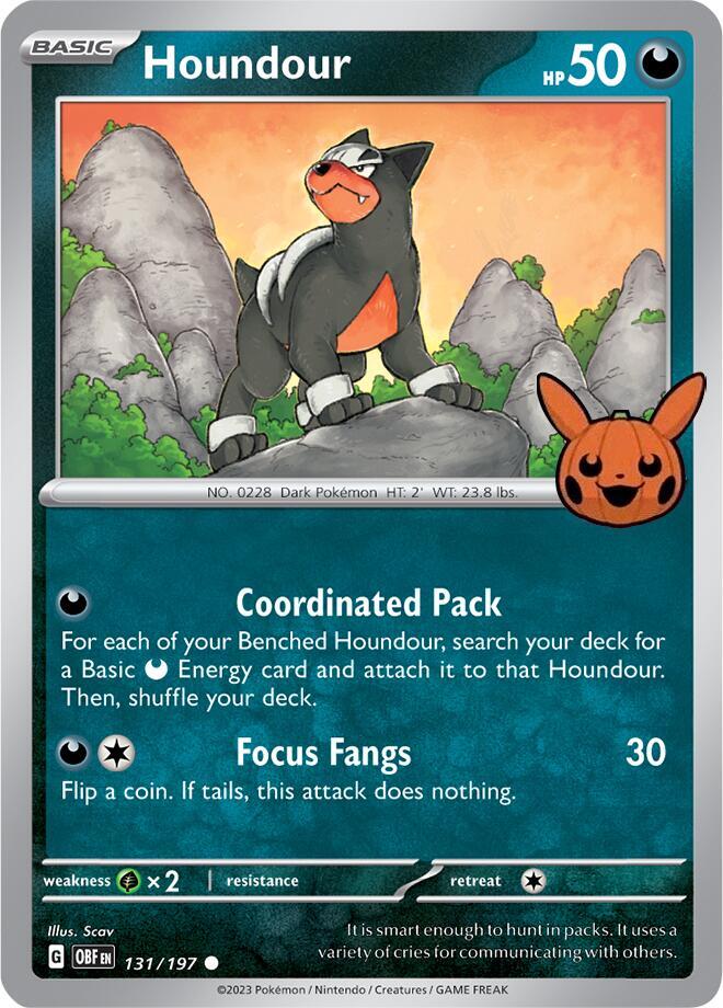 Houndour 131/197 card from Trick or Trade BOOster Bundle 2024