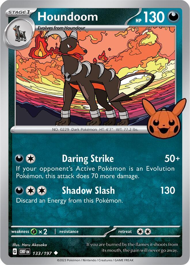 Houndoom 133/197 card from Trick or Trade BOOster Bundle 2024