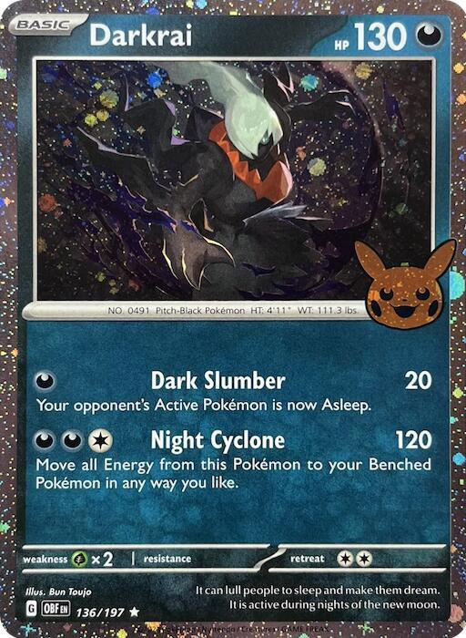 Darkrai (Cosmos Holo) 136/197 card from Trick or Trade BOOster Bundle 2024