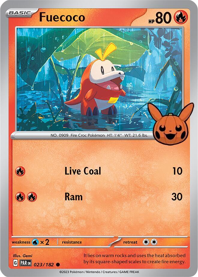 Fuecoco 023/182 card from Trick or Trade BOOster Bundle 2024