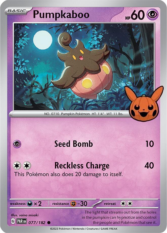 Pumpkaboo 077/182 card from Trick or Trade BOOster Bundle 2024