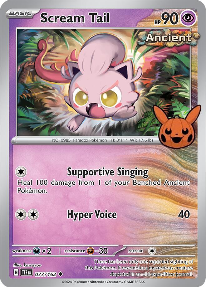 Scream Tail 077/162 card from Trick or Trade BOOster Bundle 2024