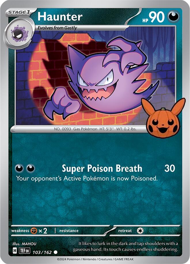 Haunter 103/162 card from Trick or Trade BOOster Bundle 2024