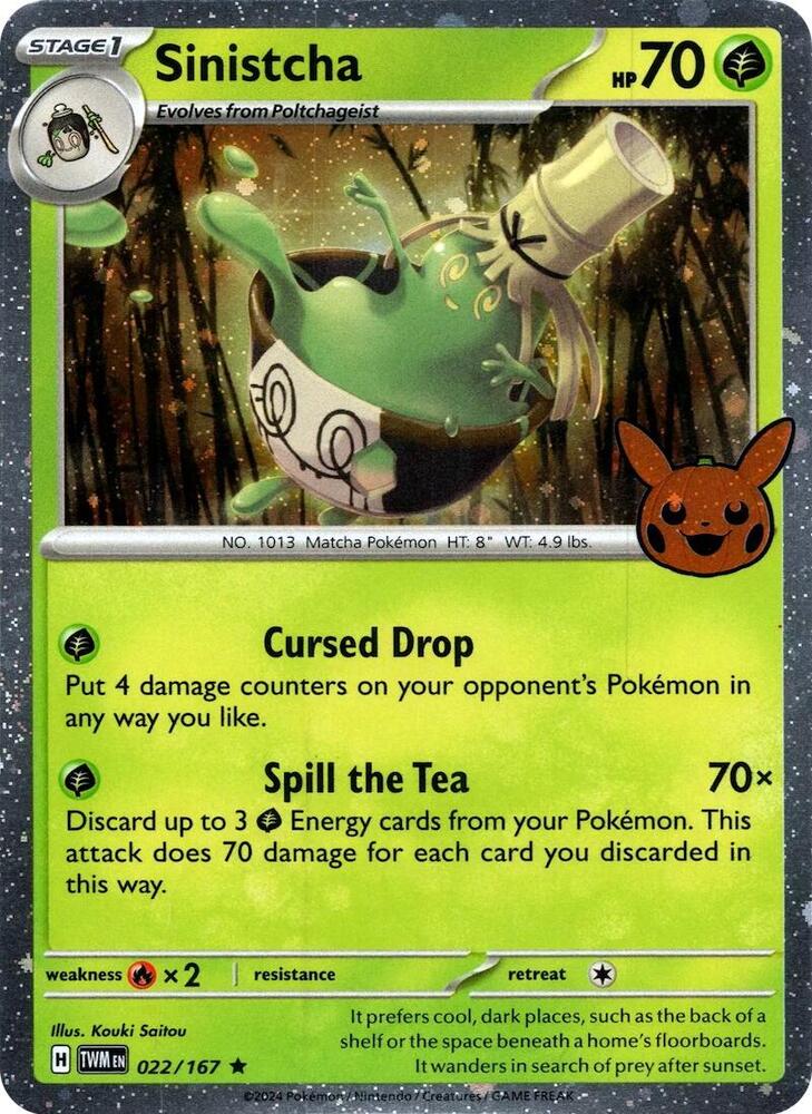 Sinistcha (Cosmos Holo) 022/167 card from Trick or Trade BOOster Bundle 2024