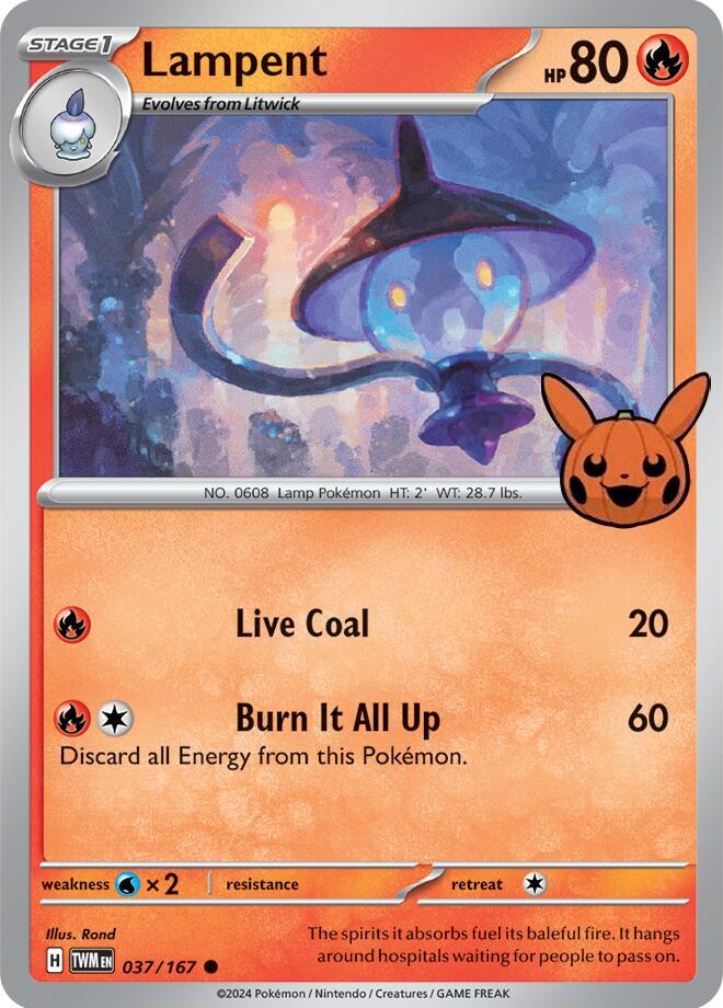 Lampent 037/167 card from Trick or Trade BOOster Bundle 2024
