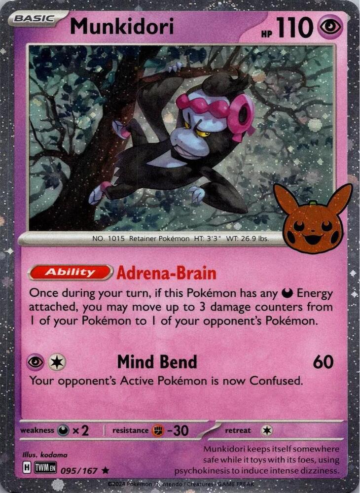 Munkidori (Cosmos Holo) 095/167 card from Trick or Trade BOOster Bundle 2024
