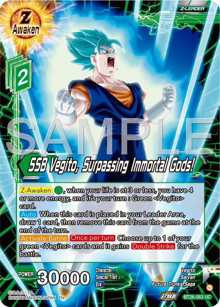 SSB Vegito, Surpassing Immortal Gods! BT26-063 card from Ultimate Advent