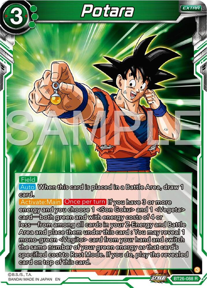 Potara BT26-088 card from Ultimate Advent