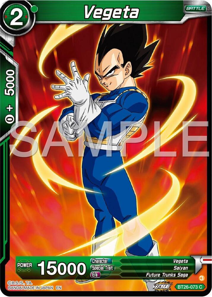 Vegeta BT26-073 card from Ultimate Advent
