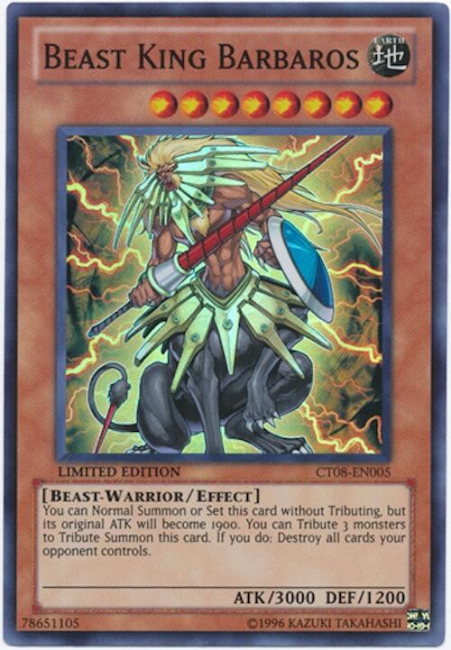 Beast King Barbaros CT08-EN005 card from 2011 Collectors Tins