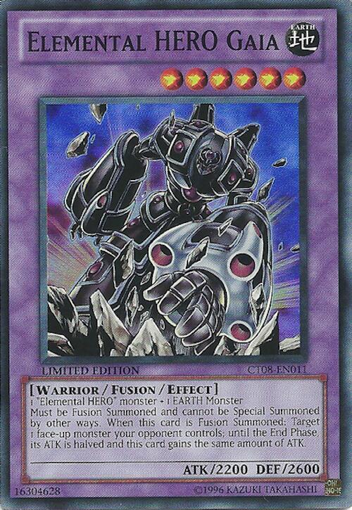 Elemental HERO Gaia CT08-EN011 card from 2011 Collectors Tins
