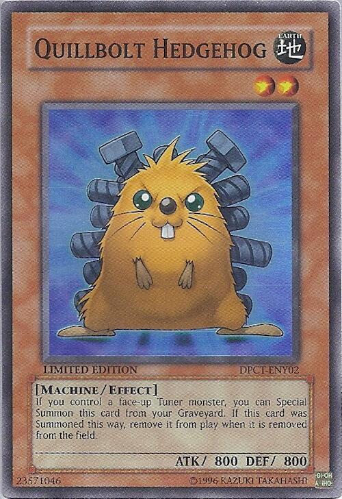 Quillbolt Hedgehog DPCT-ENY02 card from 2010 Duelist Pack Collection Tin