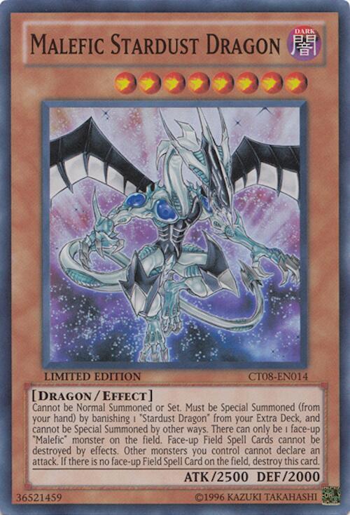 Malefic Stardust Dragon CT08-EN014 card from 2011 Collectors Tins