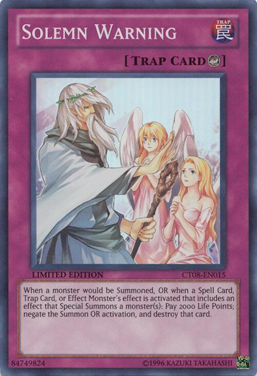 Solemn Warning CT08-EN015 card from 2011 Collectors Tins