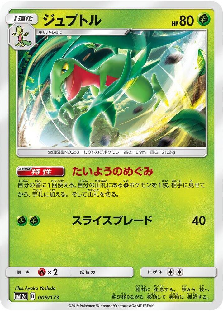 Grovyle 009/173 card from SM12a: TAG TEAM GX: Tag All Stars