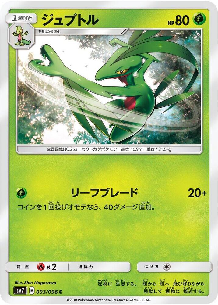 Grovyle 003/096 card from SM7: Sky-Splitting Charisma