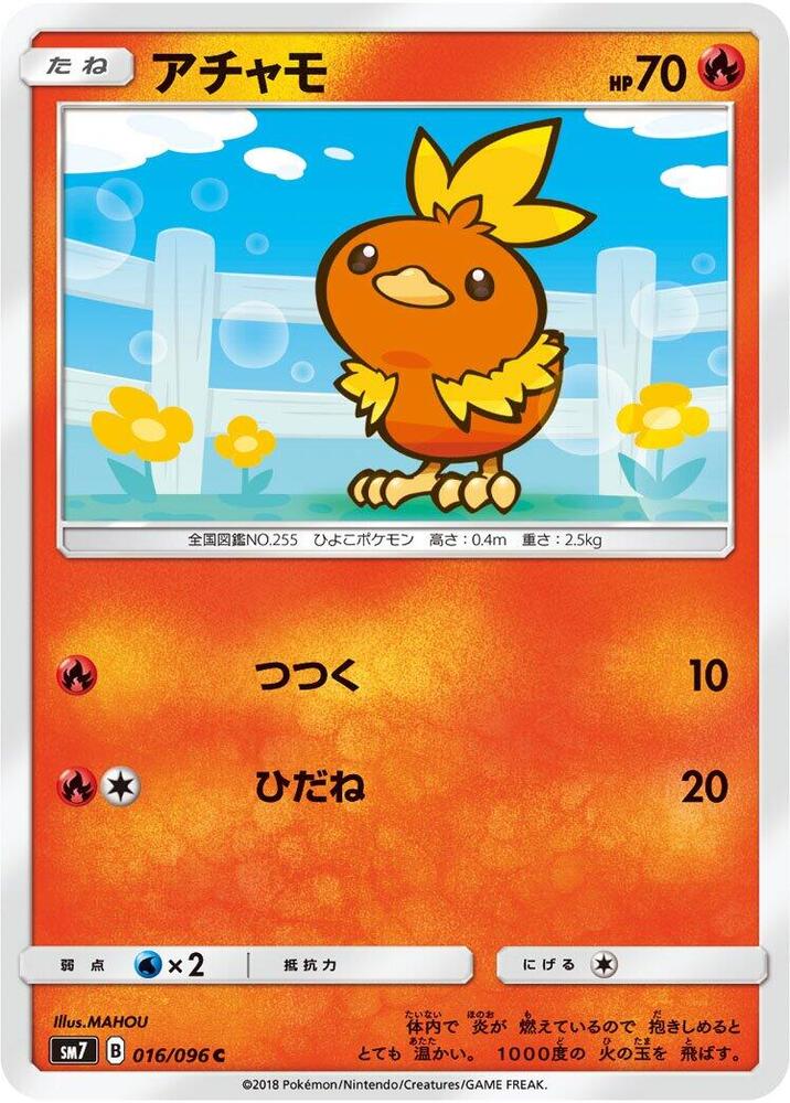 Torchic 016/096 card from SM7: Sky-Splitting Charisma