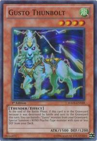 Gusto Thunbolt HA05-EN039 card from Hidden Arsenal 5: Steelswarm Invasion