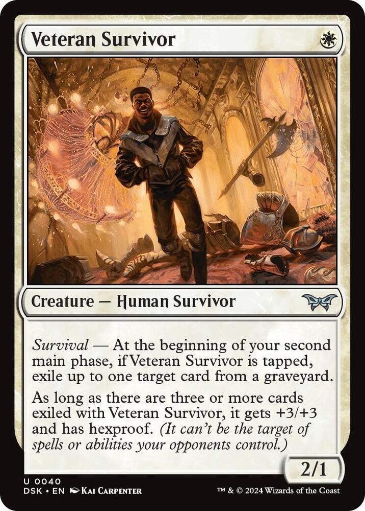 Veteran Survivor 40 card from Duskmourn: House of Horror