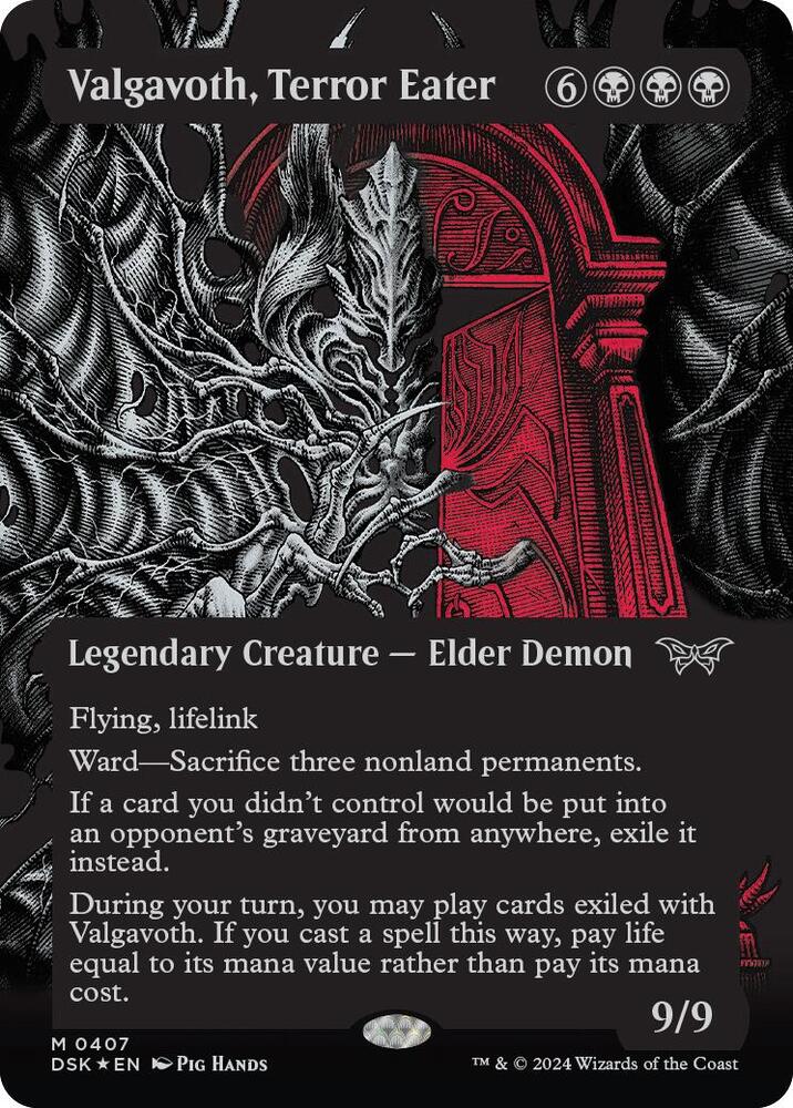 Valgavoth, Terror Eater (Showcase) (Textured Foil) 407 card from Duskmourn: House of Horror