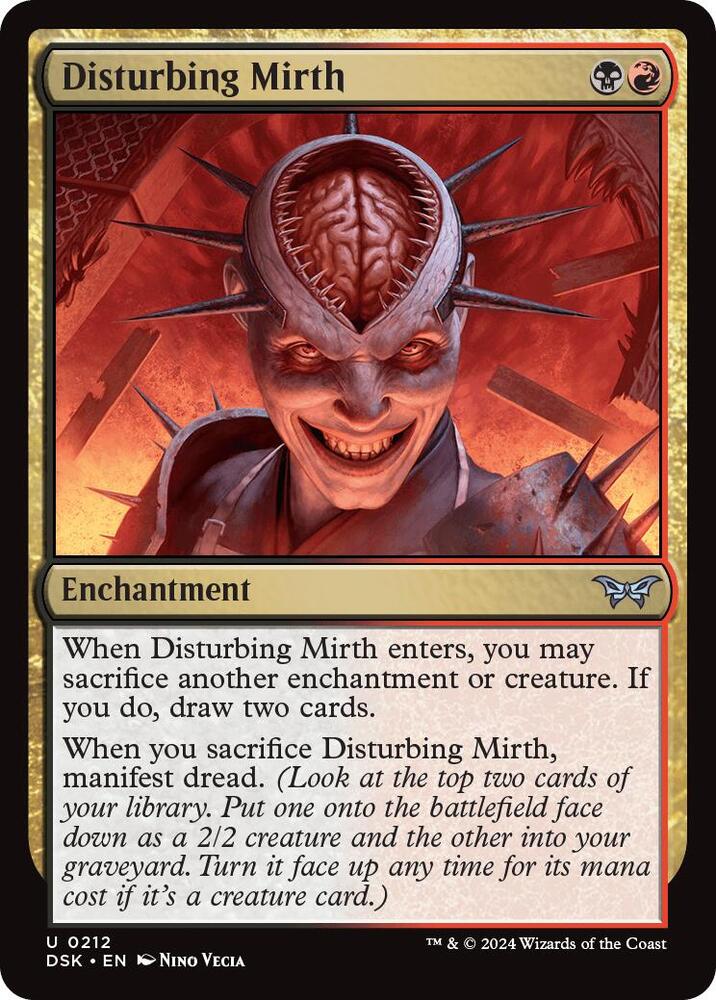 Disturbing Mirth 212 card from Duskmourn: House of Horror
