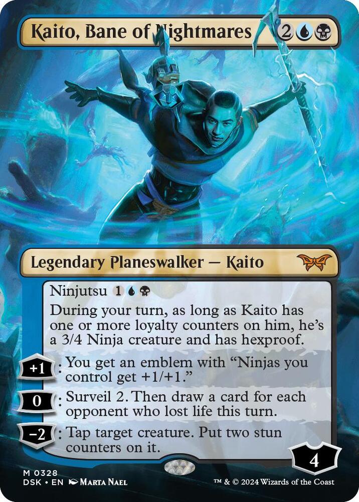 Kaito, Bane of Nightmares (Borderless) 328 card from Duskmourn: House of Horror