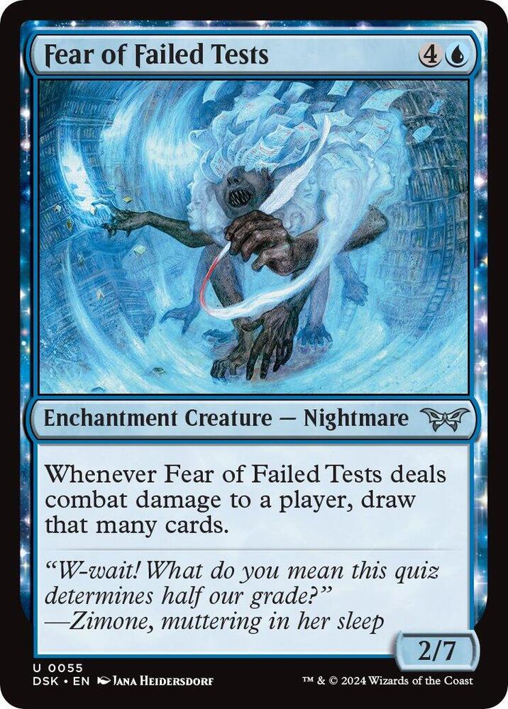 Fear of Failed Tests 55 card from Duskmourn: House of Horror