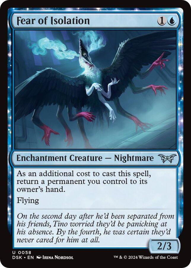 Fear of Isolation 58 card from Duskmourn: House of Horror