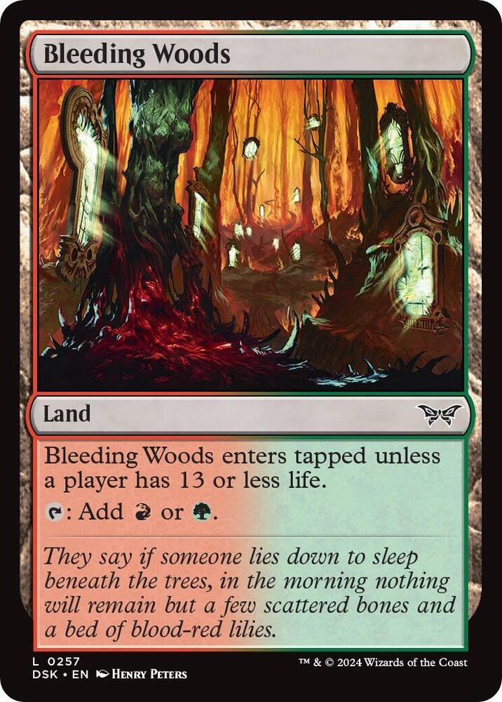 Bleeding Woods 257 card from Duskmourn: House of Horror