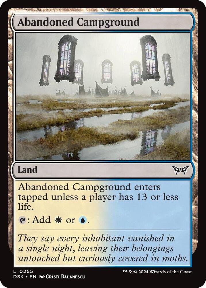 Abandoned Campground 255 card from Duskmourn: House of Horror