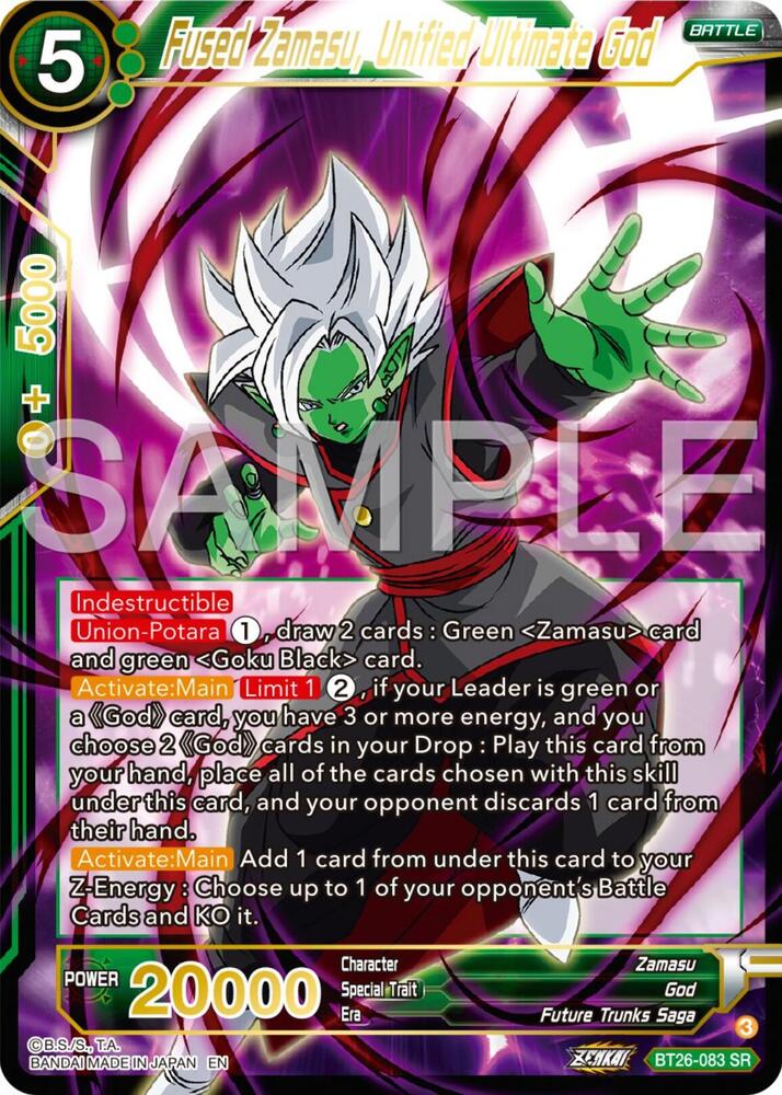 Fused Zamasu, Unified Ultimate God BT26-083 card from Ultimate Advent