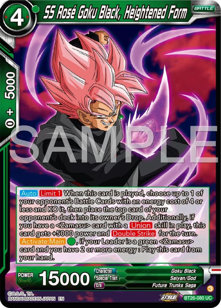 SS Rosé Goku Black, Heightened Form BT26-080 card from Ultimate Advent