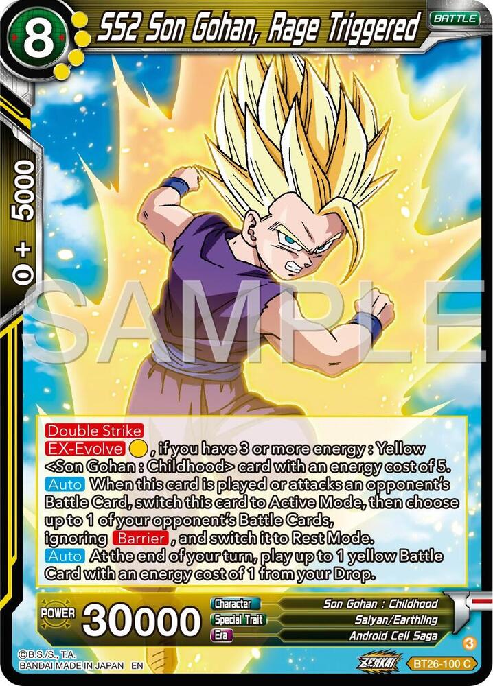SS2 Son Gohan, Rage Triggered BT26-100 card from Ultimate Advent