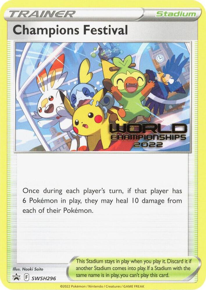 Champions Festival (World Championships 2022) SWSH296 card from SWSH: Sword & Shield Promo Cards